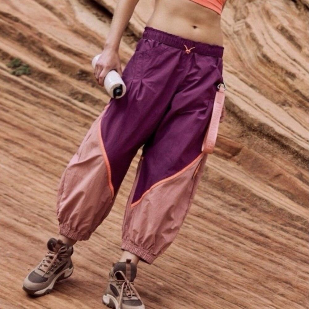NWT FP Movement FreeThrow PantJogger Adjustable Waist Mulberry Plum OversizeXS•S - Picture 4 of 16